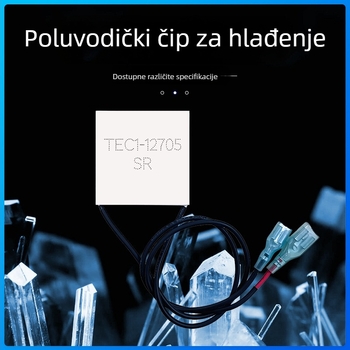 TEC1-12705 termoelektrična pločica za hlađenje, 40×40 mm, s zaključnim opružnim priključkom, 6.3/4.8 V