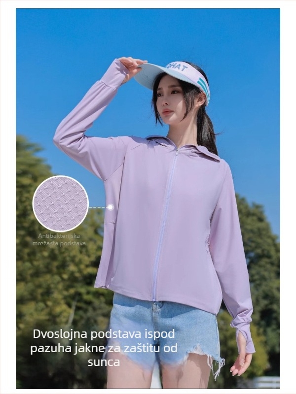 Unisex jakna za zaštitu od sunca s Ice Silk tkaninom, brzo sušenje, upijanje znoja, duge rukave