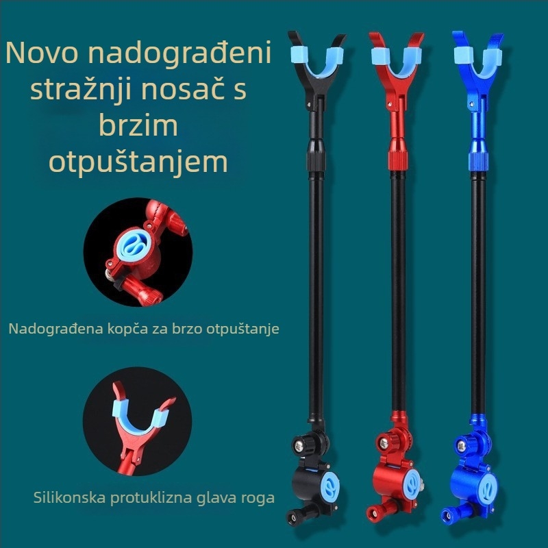 Sklopivi držač sa brzim otpuštanjem za vješanje ribolovnih štapova i dodatne opreme — metalni držač s protuklizom za štapove i antene