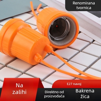 LED držač lampe E27, vodootporan, otporan na visoke temperature, otporan na plamen, keramična unutrašnjost
