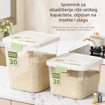 Spremnik za rižu velike kapacitete, hermetički zatvoren, otporan na vlagu i štetočine, kuhinjsko skladištenje riže