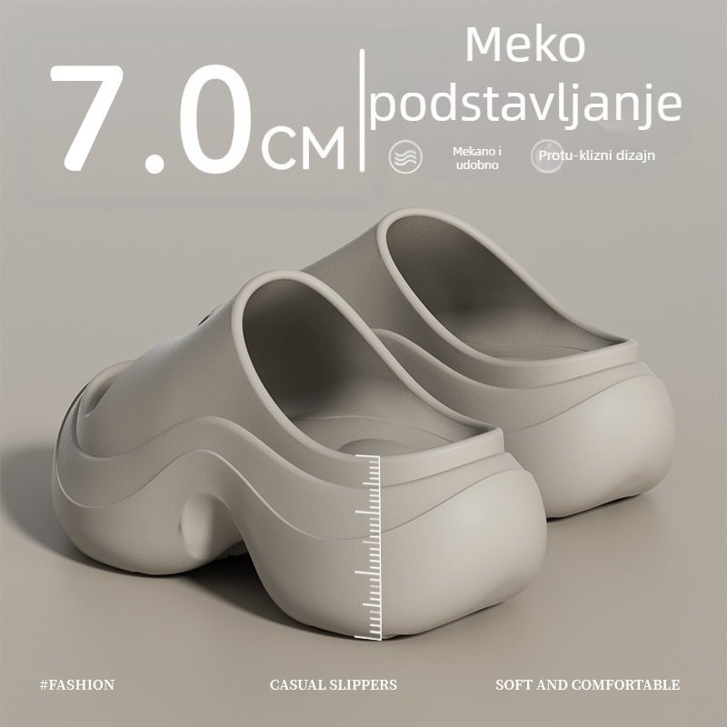 Ženske sandale s debelim potplatom EVA, ljeto 2026, povećanje visine, protuklizne, za plažu i dom