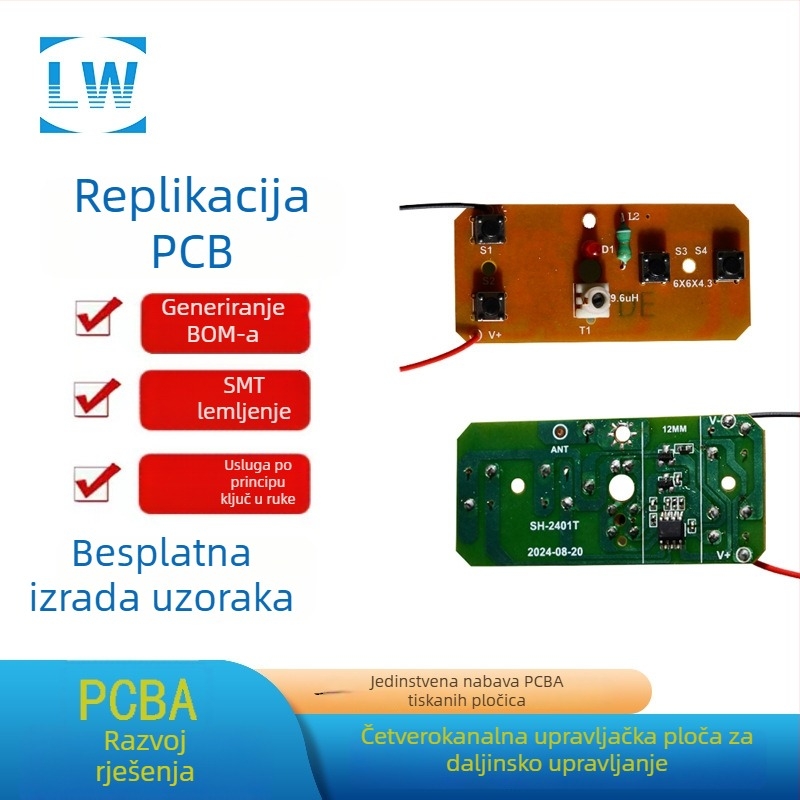 27M četiri-kanalna transmisijska ploča i prijemna ploča s modulom daljinskog upravljanja – kompletan set dodataka za daljinski upravljan automobil