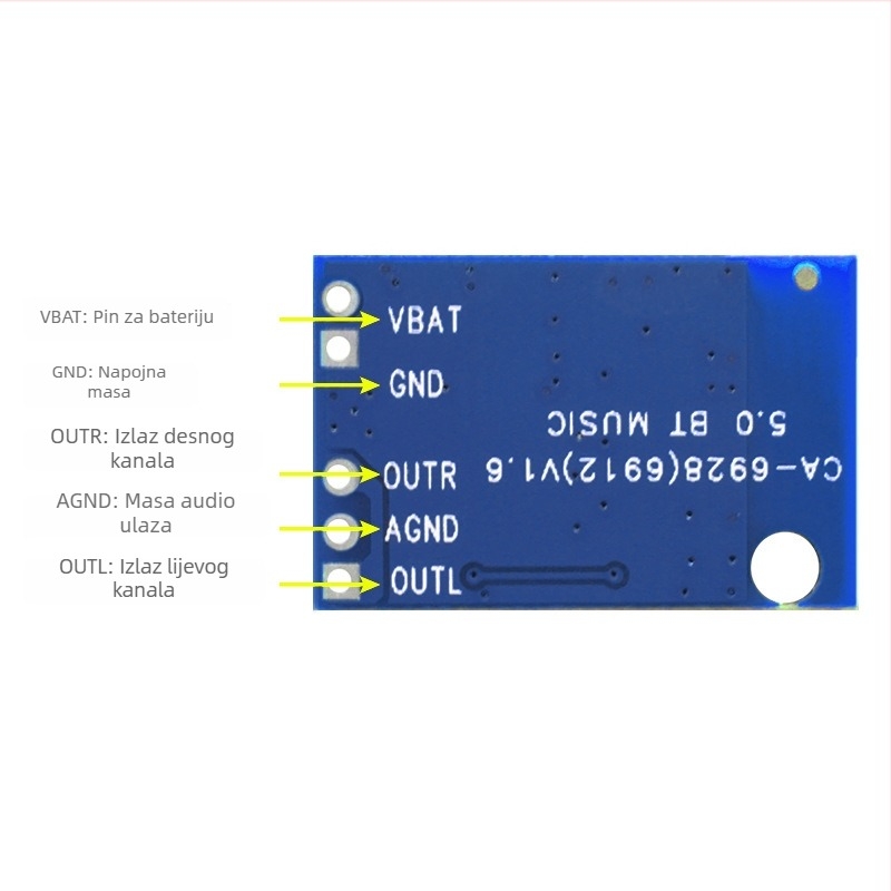 CA-6912 12V Bluetooth audio modul, ploča pojačala 5.0 Bluetooth i prijemni modul