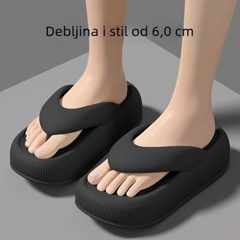 Ženske papuče s debelim potplatom, protuklizne, ljetni model 2026, povećavaju visinu, ultra mekane, tihe, za dom i vanjsku upotrebu, EVA