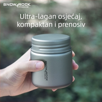 Snow Rock Vanjski spremnik za čaj od čistog titana, metalni zatvoreni spremnik za čaj, kampiranje, prenosni spremnik za hranu, mali spremnik
