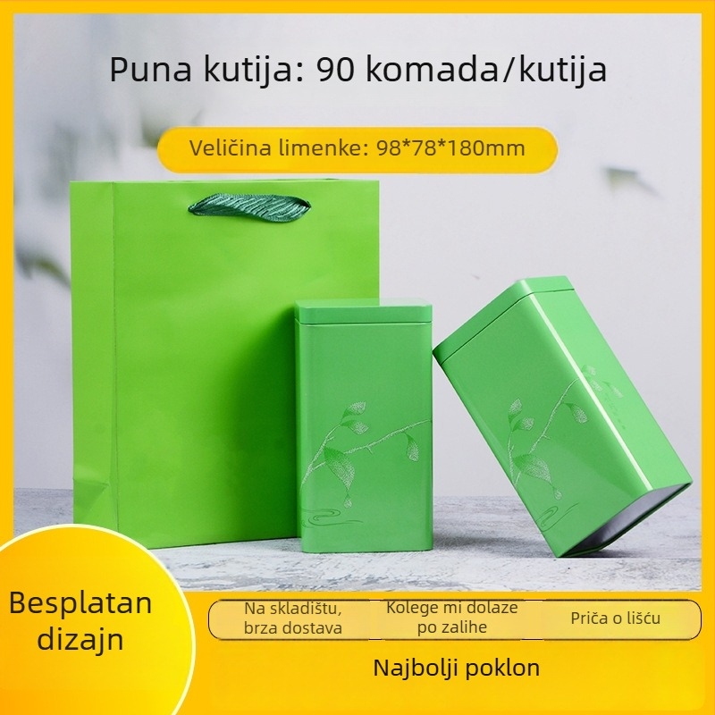 Čajne konzerve od limene pločevine, zatvorene metalne posude za zeleni čaj, pakiranje 0,5 kg