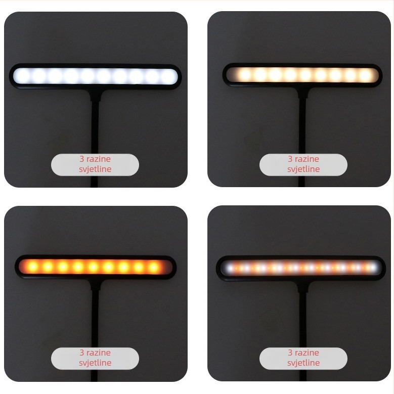 LED lampica za nosač nota s USB klipom, punjiva, zaštita očiju, za klavir, gitaru i erhu