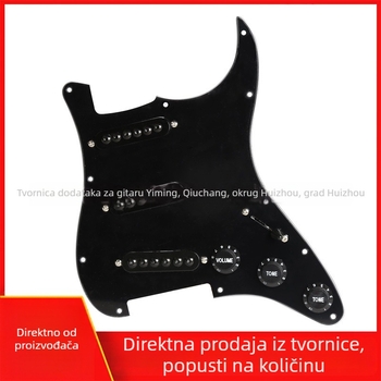 ST-3S pickguard za električnu gitaru – crni trostruki panel s velikim magnetskim snimačem