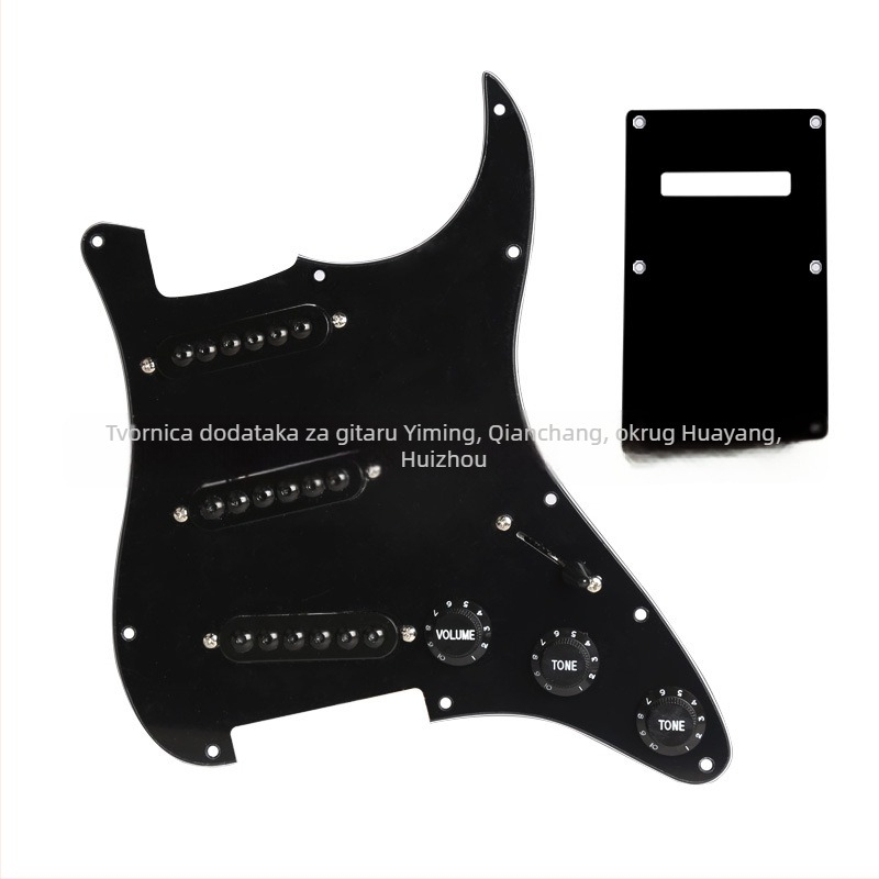 ST-3S pickguard za električnu gitaru – crni trostruki panel s velikim magnetskim snimačem