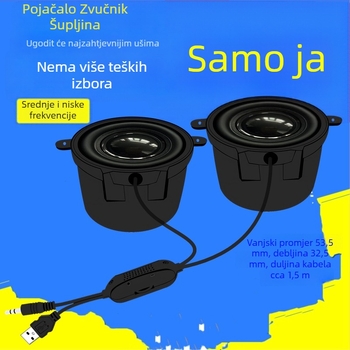Jinggeyuan 52 mini pojačalo zvučnika USB 5V napajanje digitalni inteligentni glas 4 oma 3W računalni zvučnik