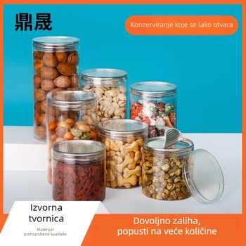 PET plastična posuda s kristalnim poklopcem, hermetički zatvoreni spremnik za hranu za orašaste plodove