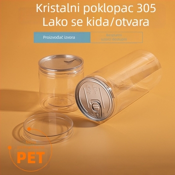 PET plastična posuda s kristalnim poklopcem, hermetički zatvoreni spremnik za hranu za orašaste plodove