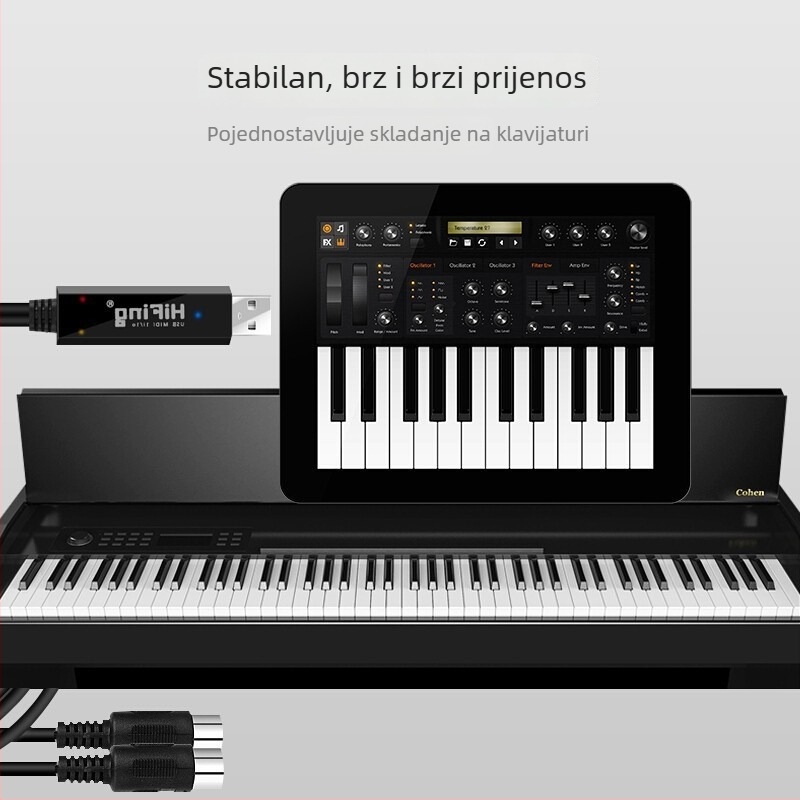 USB-MIDI kabel s pet pinova za iPad električni klavir i glazbeni aranžman