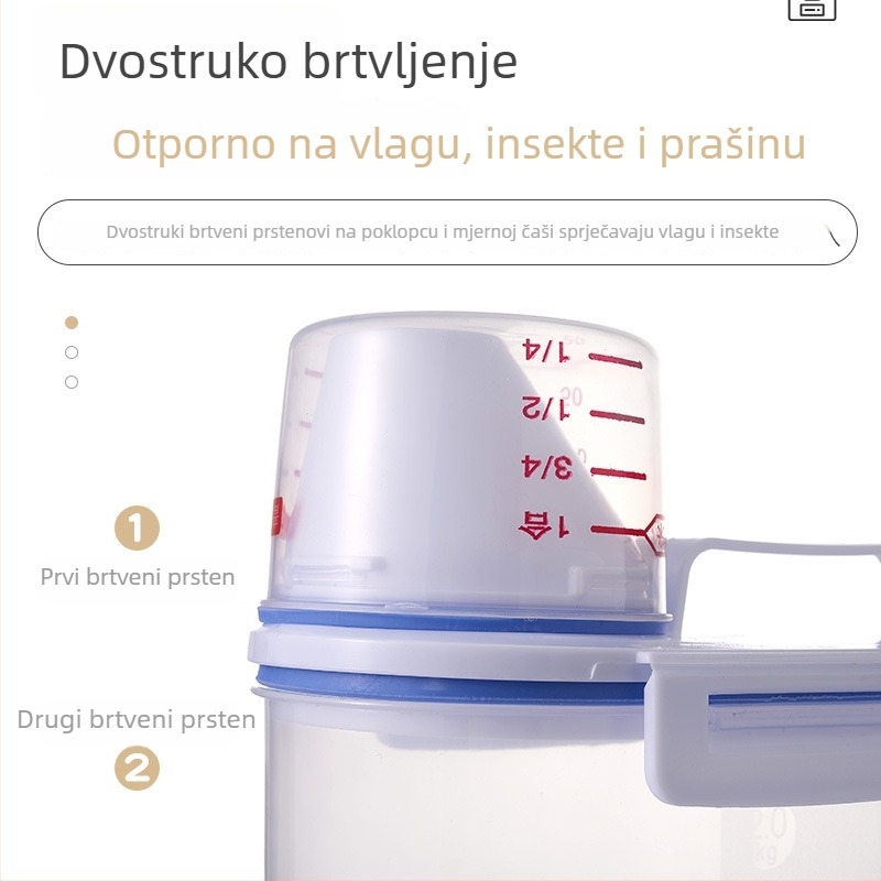 Spremnik za skladištenje žitarica i riže, zatvorena posuda za brašno, otporna na insekte i vlagu, kutija za skladištenje hrane visoke kvalitete