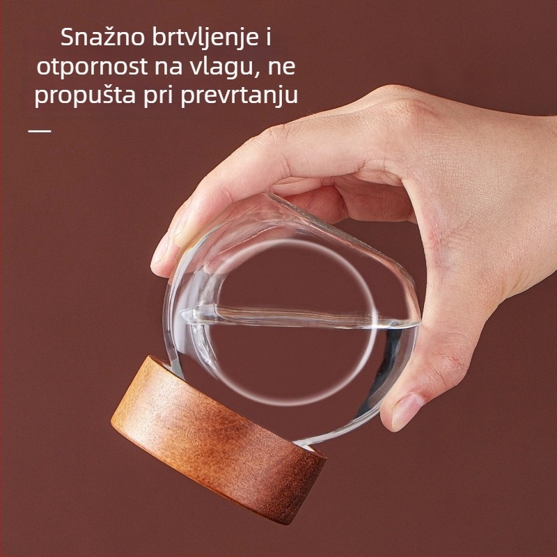 Staklene posude za pohranu zrna kave i mljevene kave, mini set zatvorenih staklenki, prehrambena kvaliteta