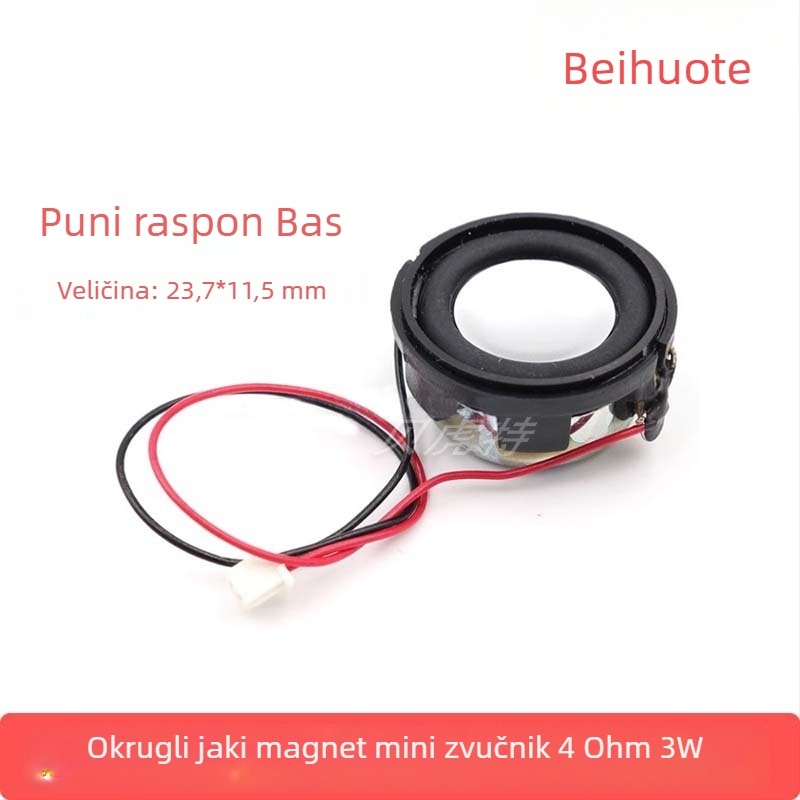 Bluetooth mali zvučnik s punim rasponom basova, promjer 23/24 mm, 4 Ω, 3 W, okrugli snažni magnet, za DIY projekte