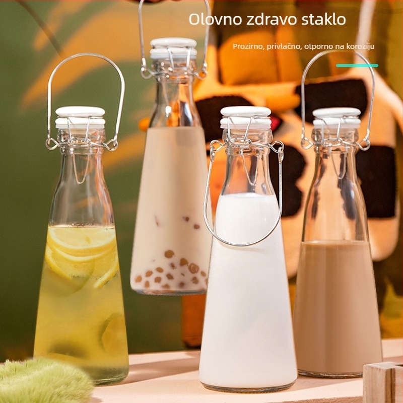 Aileyou staklena boca: mlijeko, sok, enzimska boca i boca za vino, keramički poklopac i kvač za zaključavanje, kapacitet 800-1000 ml, prehrambeno staklo
