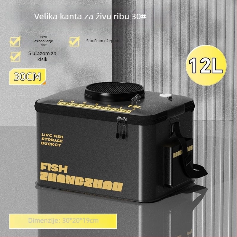 Prijenosni sklopivi kanta za žive ribe za vanjski ribolov i pohranu opreme