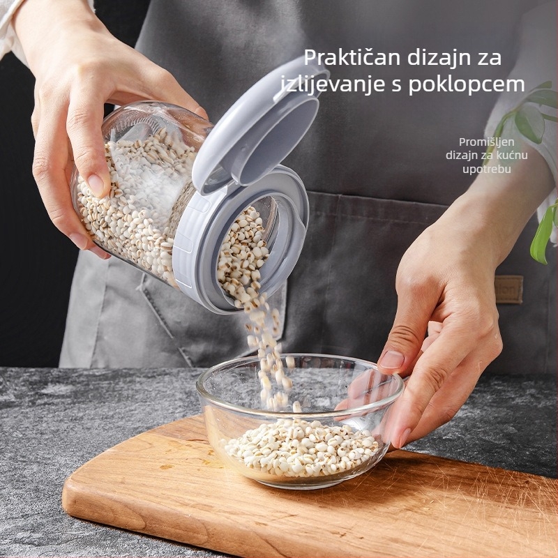 Staklena posuda za kiseljenje voća, prehrambene kvalitete, zatvoren spremnik za skladištenje