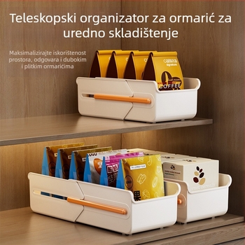 Proširivi organizator za ormariće i stol, kutija za užinu i sitne predmete, kuhinjska duboka kutija u kutnom prostoru