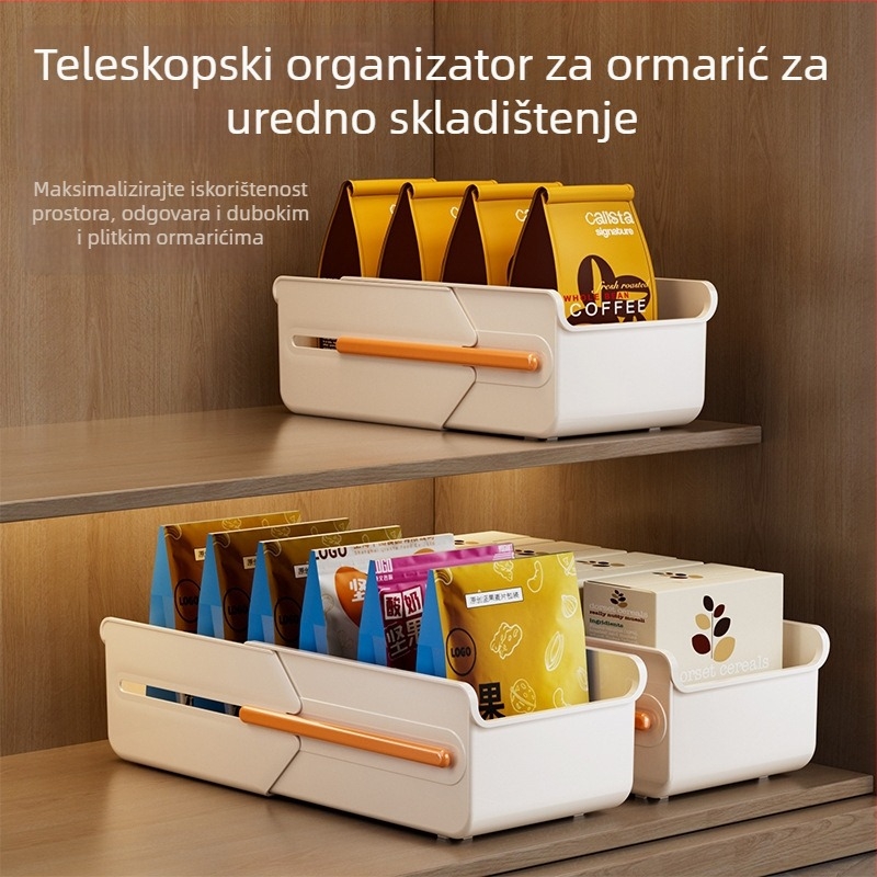 Proširivi organizator za ormariće i stol, kutija za užinu i sitne predmete, kuhinjska duboka kutija u kutnom prostoru