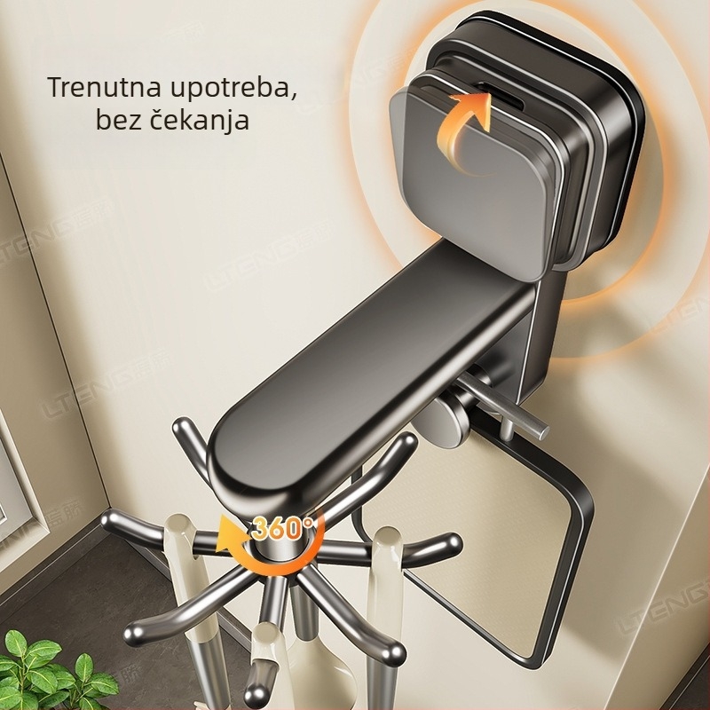 Kuhinjski zidni organizator s usisnom čašom, čvrst držač i kukice — bez bušenja