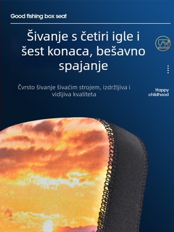 Chao Yu Jastuk za sjedenje za kutiju za ribolov, protiv bolova u stražnjici, vodootporan, debeli EVA jastuok sa usisnom čašom