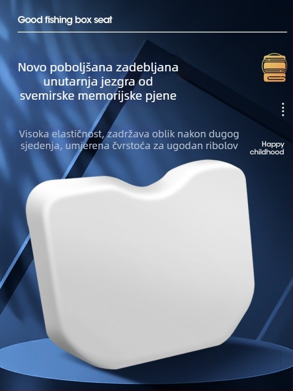 Chao Yu Jastuk za sjedenje za kutiju za ribolov, protiv bolova u stražnjici, vodootporan, debeli EVA jastuok sa usisnom čašom