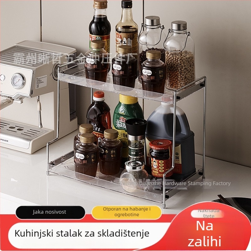 Višeslojni kuhinjski stalak za začine i pripremu hrane, bez bušenja, kućna upotreba