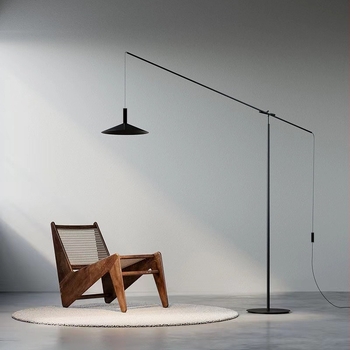 Dizajnerska studijska lampa, stojeća lampa uz kauč u ribarskom stilu, skandinavski postmoderni minimalistički stil za dnevni boravak u showroom apartmanu