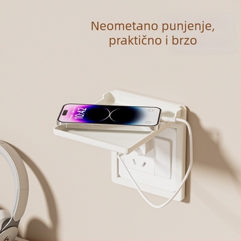 Zidni organizator za telefon i uređaje, s prostorom za usmjerivač i kameru, bez bušenja, višenamjenski