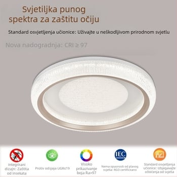 Stropno svjetlo za spavaću sobu – moderni minimalistički dizajn, luksuzan kristalni kremasti stil, puni spektar osvjetljenja