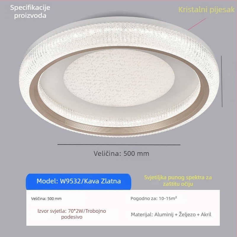 Stropno svjetlo za spavaću sobu – moderni minimalistički dizajn, luksuzan kristalni kremasti stil, puni spektar osvjetljenja