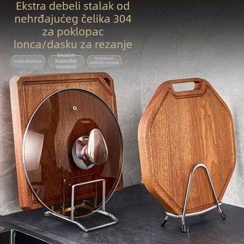 Stalak za daske od nehrđajućeg čelika, kuhinjski višefunkcionalni držač za daske