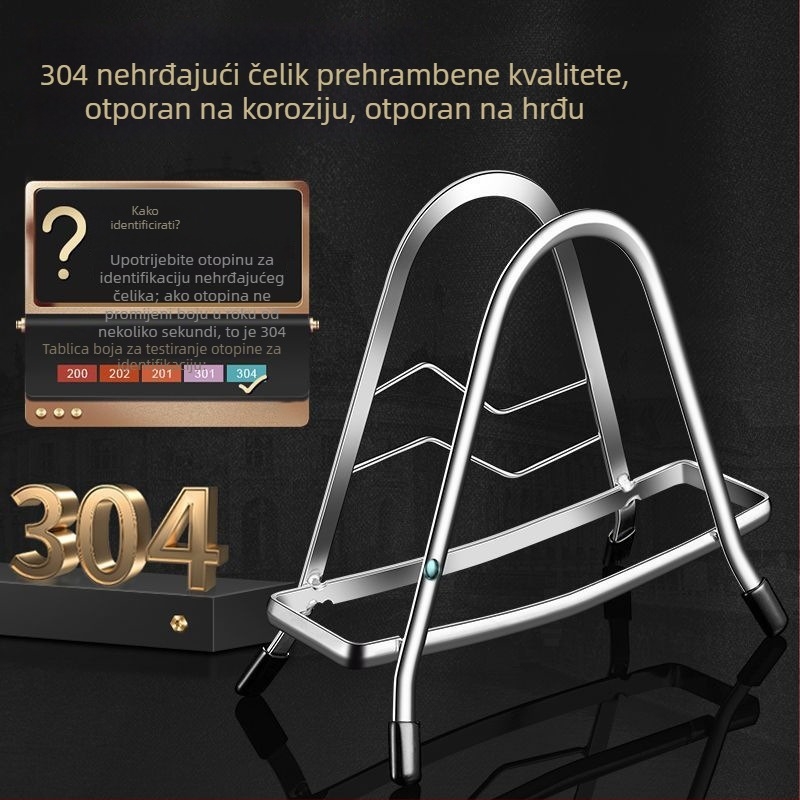 Stalak za daske od nehrđajućeg čelika, kuhinjski višefunkcionalni držač za daske
