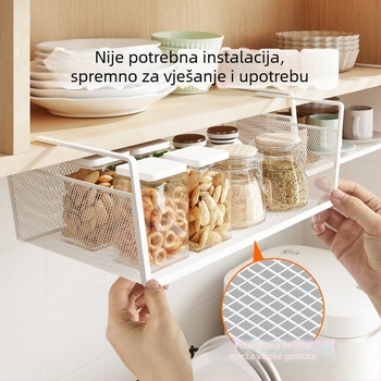 Višenamjenski mrežasti stalak za kuhinjske ormariće, viseći, više razina, bez bušenja