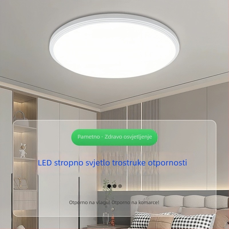 Potpuno zatvorena LED stropna svjetiljka, ultra tanka, moderni minimalistički stil, za spavaću sobu, balkon i kupaonu, zaštita za oči, okrugla glavna svjetiljka