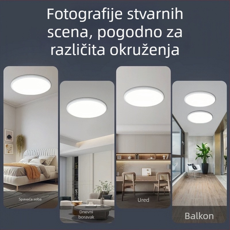 Potpuno zatvorena LED stropna svjetiljka, ultra tanka, moderni minimalistički stil, za spavaću sobu, balkon i kupaonu, zaštita za oči, okrugla glavna svjetiljka