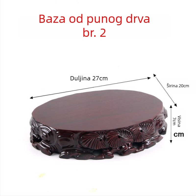 Masivna drvena baza s korijenom izrezbarenom kamenom Budhe, pogodna za bonsai i akvarij