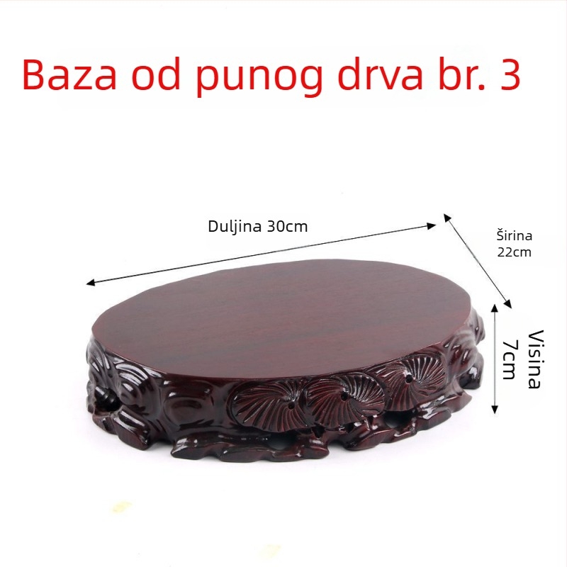 Masivna drvena baza s korijenom izrezbarenom kamenom Budhe, pogodna za bonsai i akvarij