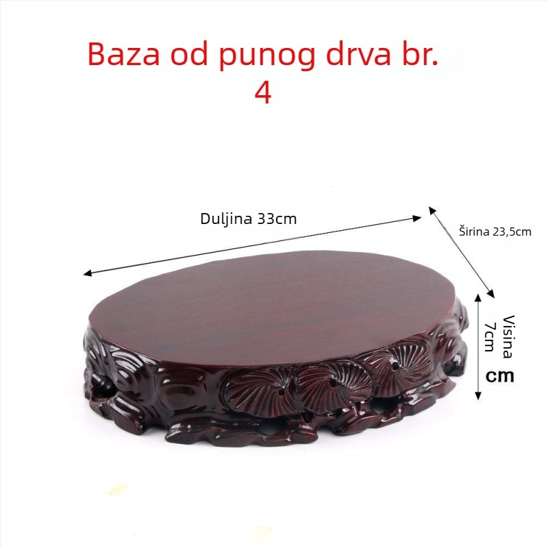 Masivna drvena baza s korijenom izrezbarenom kamenom Budhe, pogodna za bonsai i akvarij