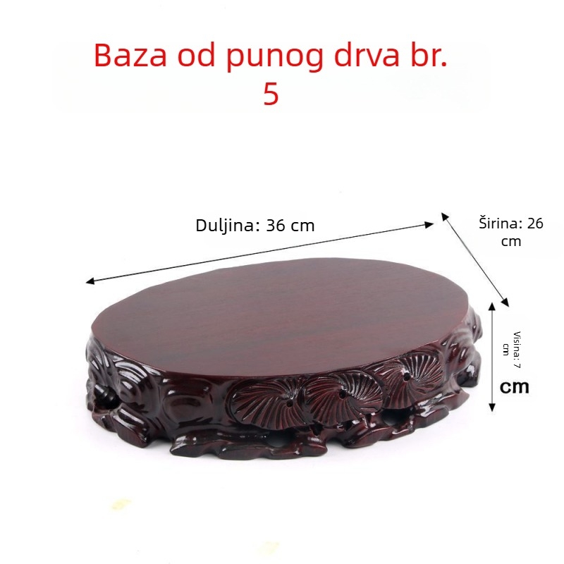 Masivna drvena baza s korijenom izrezbarenom kamenom Budhe, pogodna za bonsai i akvarij