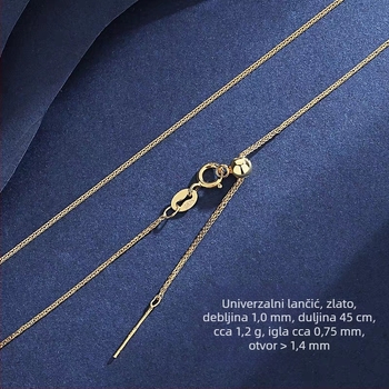 Ogrlica od srebra 925, lanac tipa Chopard, ogrlica za klavikulu, privjesak s DIY malom otvorom, lanac s perlama i biserima