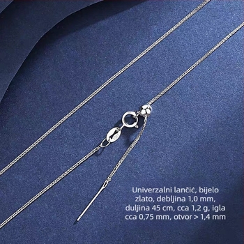 Ogrlica od srebra 925, lanac tipa Chopard, ogrlica za klavikulu, privjesak s DIY malom otvorom, lanac s perlama i biserima