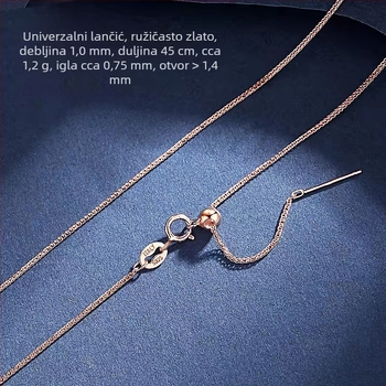 Ogrlica od srebra 925, lanac tipa Chopard, ogrlica za klavikulu, privjesak s DIY malom otvorom, lanac s perlama i biserima