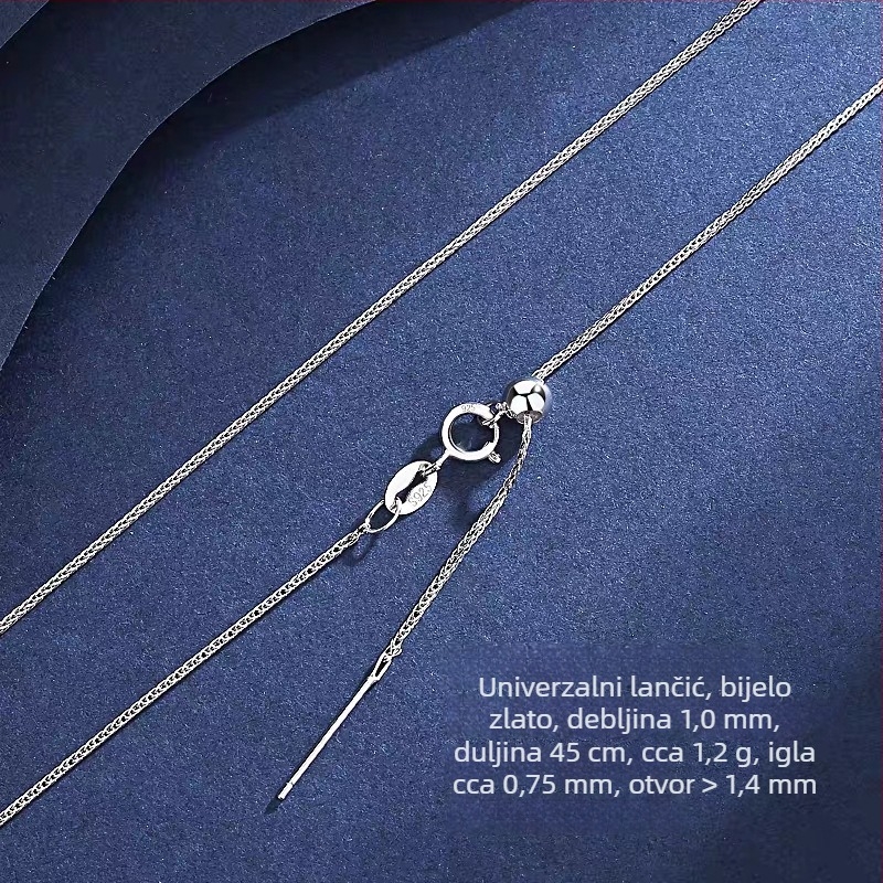 Ogrlica od srebra 925, lanac tipa Chopard, ogrlica za klavikulu, privjesak s DIY malom otvorom, lanac s perlama i biserima