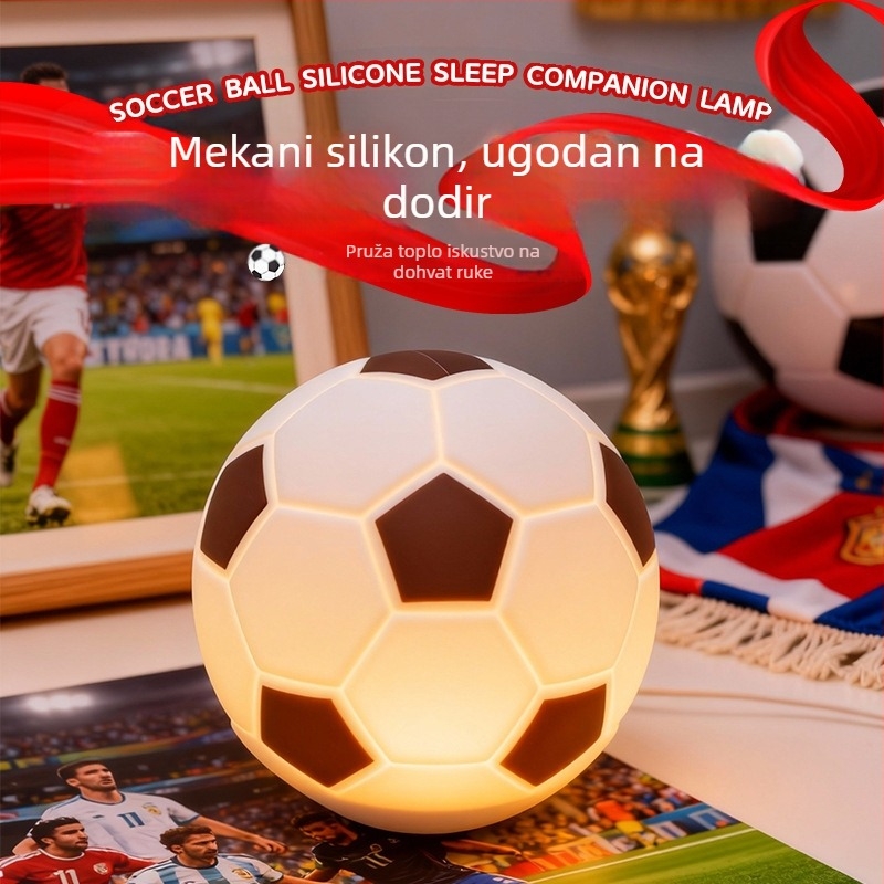 Silikonska noćna svjetiljka u obliku nogometne lopte, dodirni prekidač, ambijentalno osvjetljenje spavaće sobe, kreativan poklon za dječji rođendan