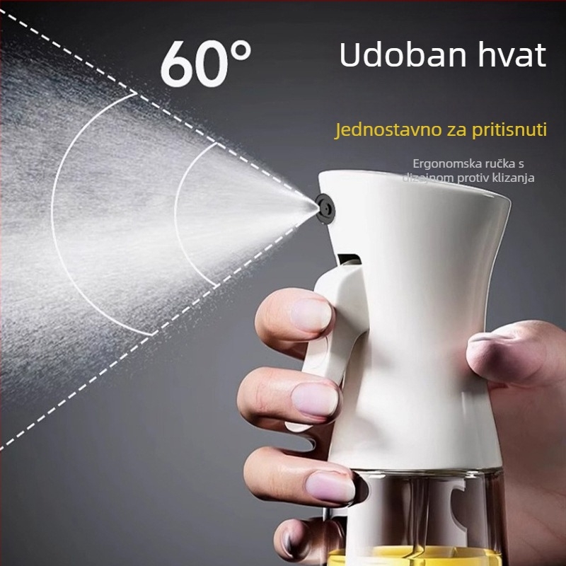 Staklena boca za raspršivanje ulja za kuhinju i air fryer, atomizirani sprej za ulje