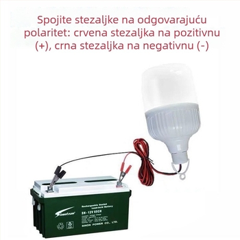 12V DC žarulja za noćna tržišta i ulične štandove, s klipom za kabel